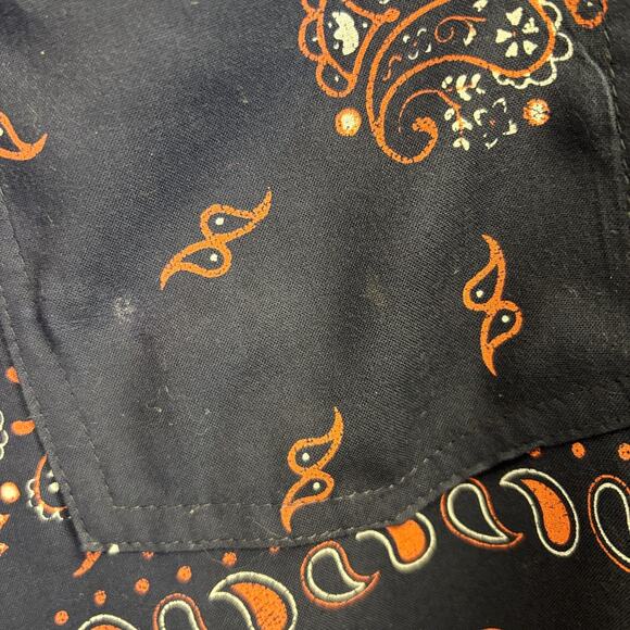 Rock & Republic Women's Paisley Boho Rayon Top Size XL Summer Ruched Sleeves - Picture 9 of 9